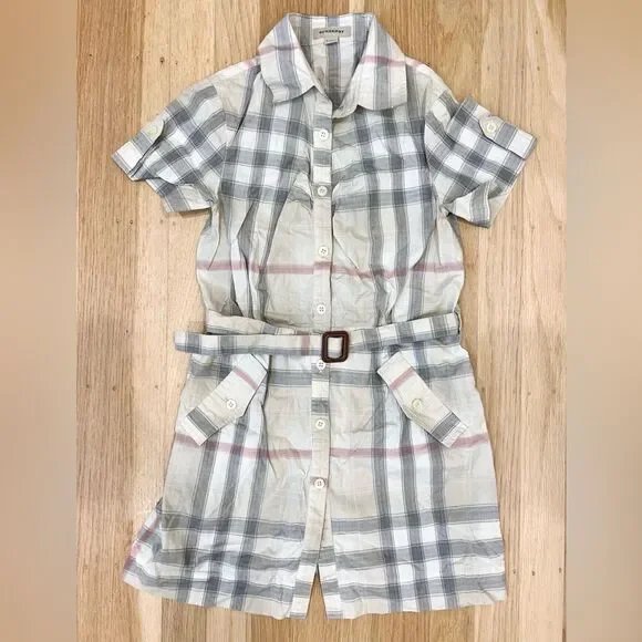 Burberry Children's Bundle Check Cotton Shirt Dress and Shorts Girls Size 8 - Picture 2 of 8